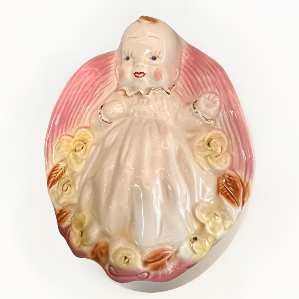 Old Vintage SHAWNEE Pottery Blue BABY NURSERY Ceramic PLANTER K265